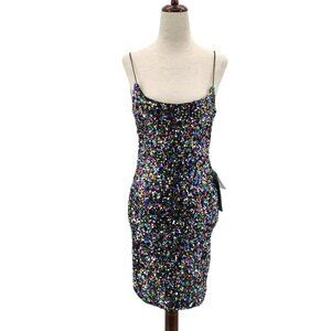 NWT B. Smart Sequin Multicolor Backless Fitted Party Dress Juniors 5
